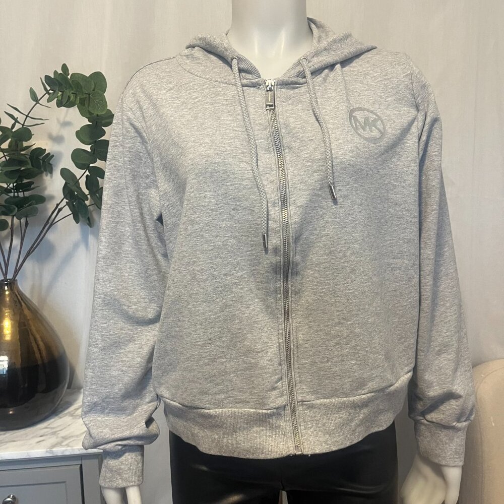 Michael Kors Full Zip Top MK Logo Women's Hoodie, size L